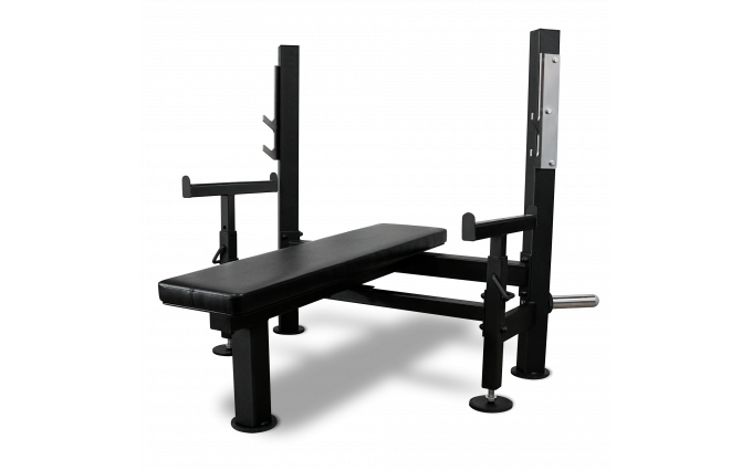 Скамья для жима лёжа со страховочными упорами BRONZE GYM PARTNER ML-902